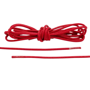 LACE LAB Waxed Shoe Laces 2.5mm Red / Czerwone okrągłe woskowane sznurowadła do butów