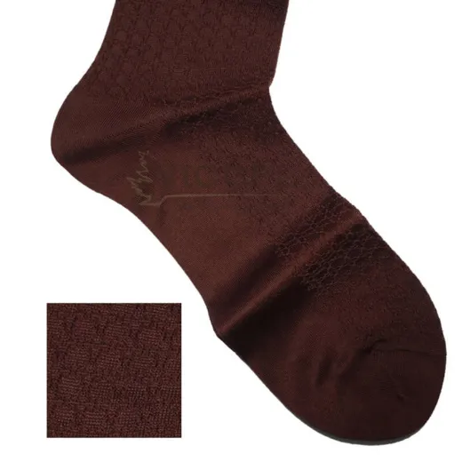VICCEL Knee Socks Star Textured Brown