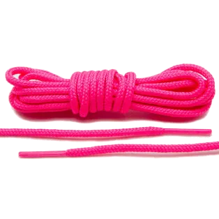 LACE LAB Roshe Laces 3mm Neon Pink / Różowe neonowe okrągłe sznurowadła do butów