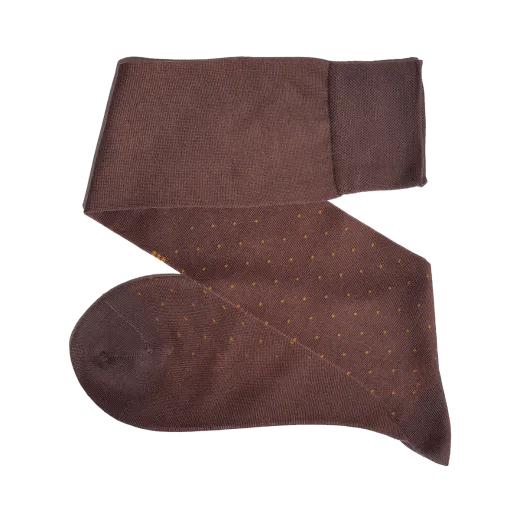 bawełniane podkolanówki męskie viccel knee socks solid brown mustard cotton