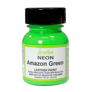 ANGELUS Acrylic Leather Paint Neon 1oz #125 AMAZON GREEN / ZIELONA neonowa farba akrylowa UV do malowania Sneakersów i Jeansu