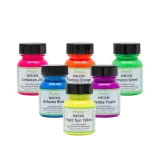 Neonowe farby do customizacji sneakersów i jeansu Angelus Neon Acrylic Leather Paint 1oz. Farby UV do malowania butów.