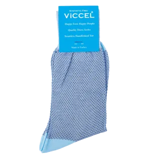 VICCEL / CELCHUK Socks Mesh Dots Sky Blue / Royal Blue - Luksusowe skarpetki