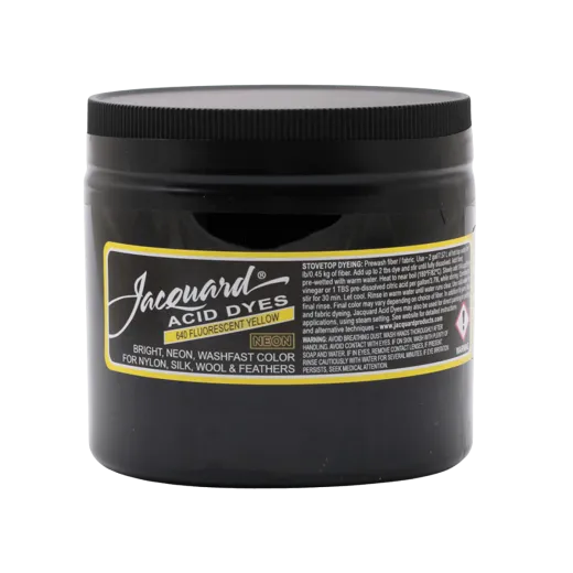 JACQUARD Acid Dye 8oz #640 FLUORESCENT YELLOW / FLUORESCENCYJNY ŻÓŁTY barwnik kwasowy do wełny, jedwabiu i piór