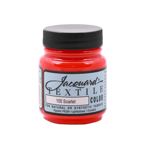 JACQUARD Textile Color Paint 2.25oz #105 SCARLET RED / SZKARŁATNA farba akrylowa do tkanin
