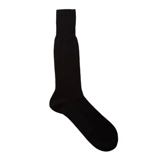VICCEL Socks Black Pique Wool Silk