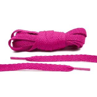 LACE LAB Flat Shoe Laces 8mm Fuchsia / Różowe płaskie sznurowadła do butów