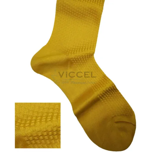 VICCEL / CELCHUK Socks Textured Canarya Brick - Luksusowe skarpetki