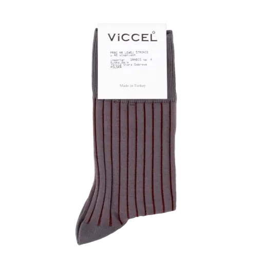 eleganckie siwe z wydzielaniami bordowymi skarpety męskie viccel socks shadow stripe gray burgundy