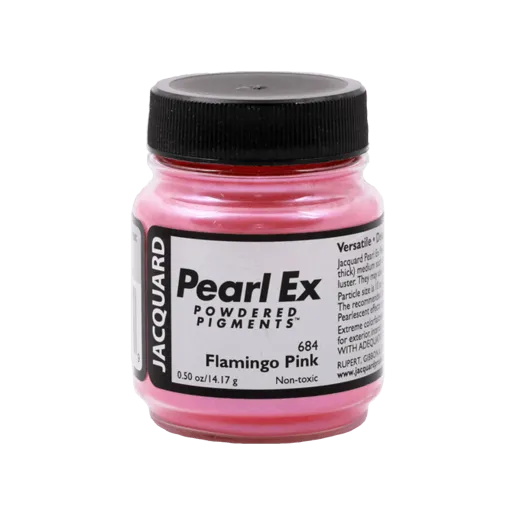 JACQUARD Pearl EX Powdered Metallic Pigments 0.5oz #684 FLAMINGO PINK / Różowe metaliczne i perłowe pigmenty w proszku do rękodzieła