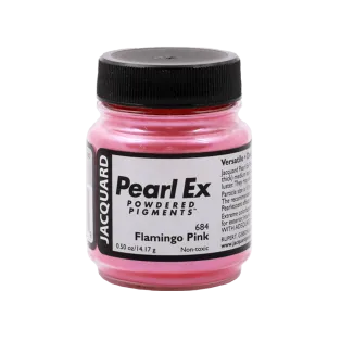 JACQUARD Pearl EX Powdered Metallic Pigments 0.5oz #684 FLAMINGO PINK / Różowe metaliczne i perłowe pigmenty w proszku do rękodzieła