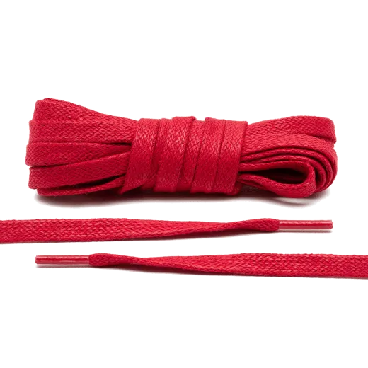 Czerwone woskowane sznurowadła luksusowe. Sznurówki do customizacji sneakersów - Jordan, Nike, Bred 1, Adidas.