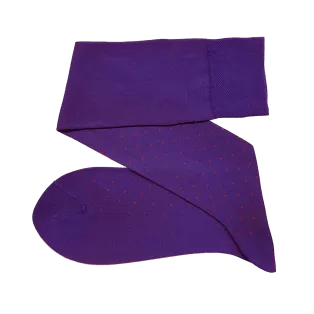 VICCEL Knee Socks Pin Dots Purple / Red