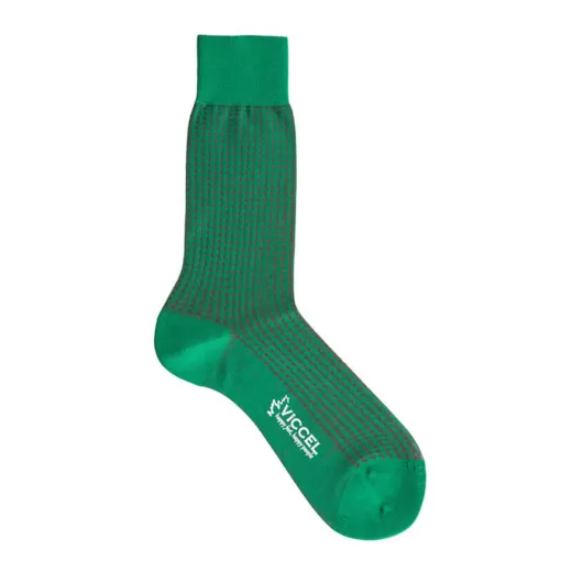 VICCEL / CELCHUK Socks Dot Pistacio Green / Red Square - Luksusowe skarpetki