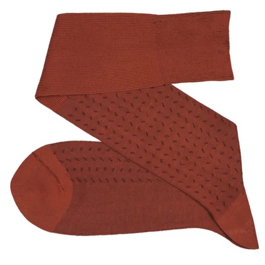 VICCEL / CELCHUK Knee Socks Bird Trace Taba – Burgundy - Luksusowe podkolanówki