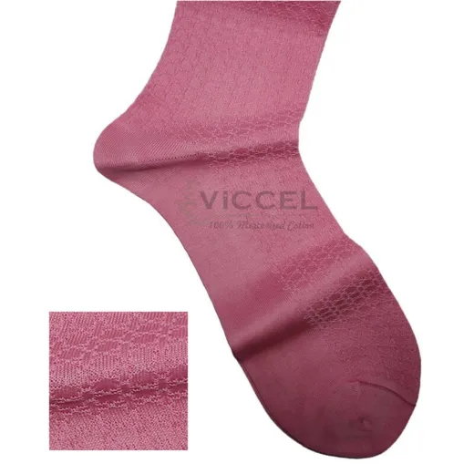 VICCEL / CELCHUK Knee Socks Star Textured Light Pink - Luksusowe podkolanówki