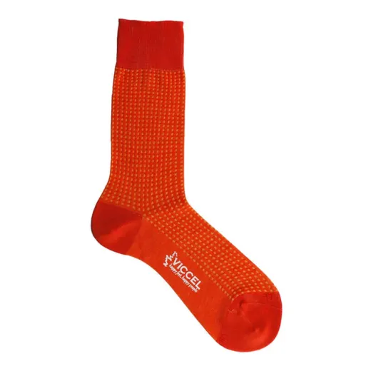 VICCEL / CELCHUK Socks Dot Orange / Yellow Square - Luksusowe skarpetki