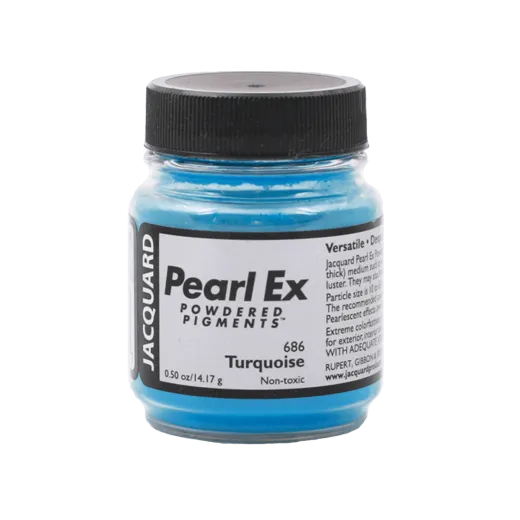 JACQUARD Pearl EX Powdered Metallic Pigments 0.5oz #686 TURQUOISE / Turkusowe metaliczne i perłowe pigmenty w proszku do rękodzieła