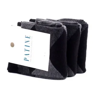 PATINE Socks PARO03-2999 / Czarne skarpetki męskie w szare romby