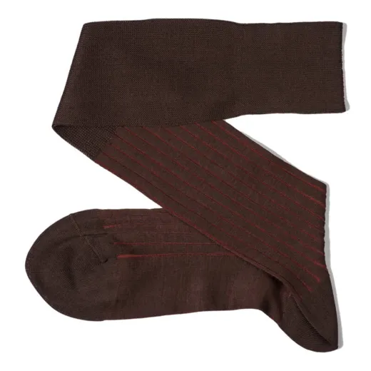 VICCEL Knee Socks Shadow Stripe Brown / Taba