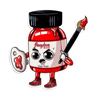 ANGELUS Sticker Chili Red Bottle 1szt / Wlepka dla Customizerów