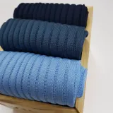 bawełniane ręcznie wykonane podkolanówki męskie viccel knee socks solid light navy blue cotton