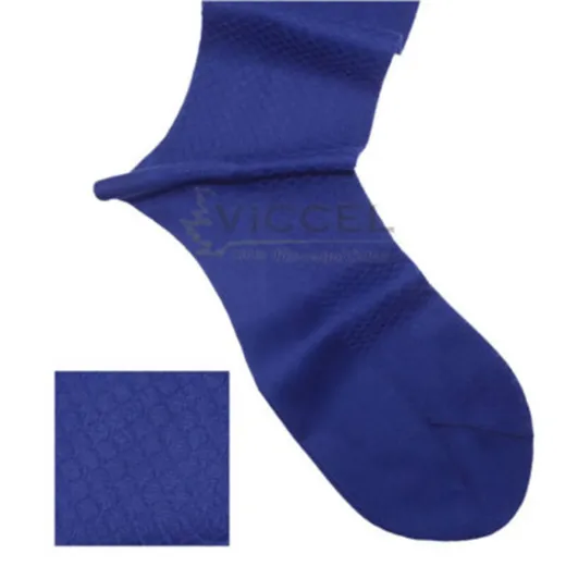 VICCEL / CELCHUK Socks Fish Skin Textured Egyptian Blue - Luksusowe skarpety