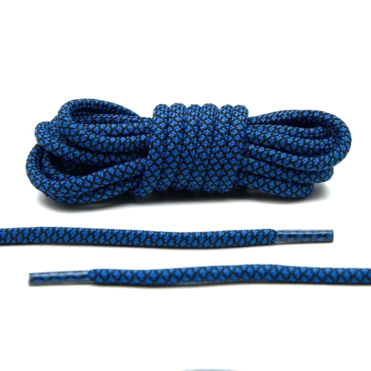 Granatowo czarne okrągłe sznurowadła stworzone  do popularnych modeli Adidas Yeezy 350 Boost czy Adidas NMD