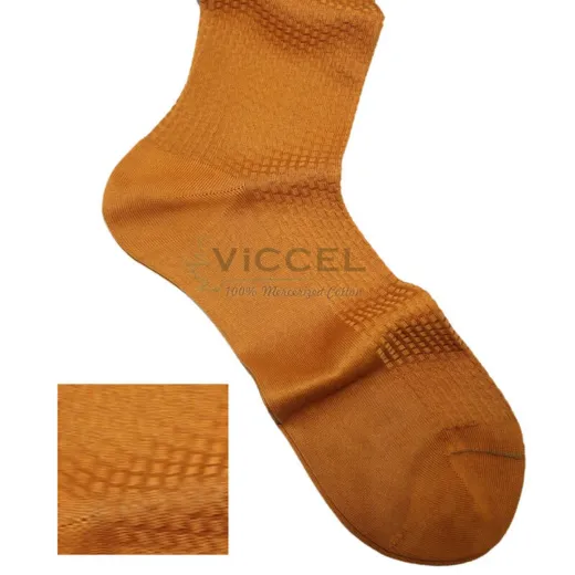 VICCEL / CELCHUK Knee Socks Textured Golden Brick - Luksusowe podkolanówki