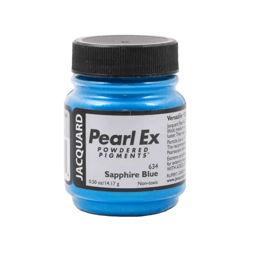 JACQUARD Pearl EX Powdered Metallic Pigments 0.5oz #634 SAPPHIRE BLUE / Szafirowe Niebieskie metaliczne i perłowe pigmenty w proszku do rękodzieła