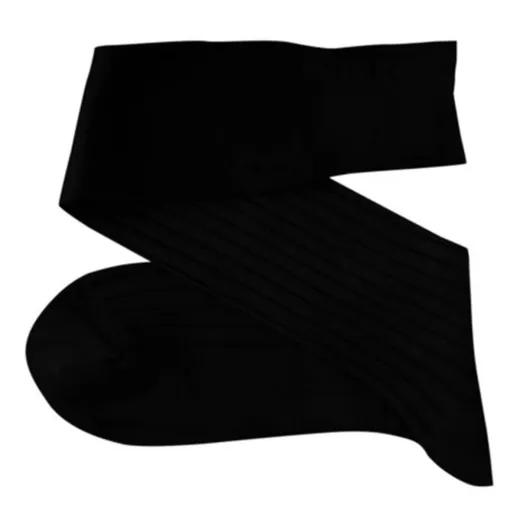VICCEL / CELCHUK Knee Socks Solid Black Cotton - Luksusowe podkolanówki