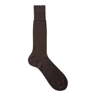 VICCEL / CELCHUK Knee Socks Brown Wool Silk - Luksusowe podkolanówki