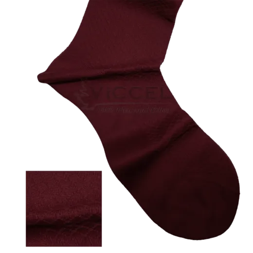VICCEL / CELCHUK Socks Fish Skin Textured Claret Red - Luksusowe skarpety