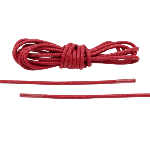 Burgundy woskowane okrągłe sznurowadła luksusowe. Sznurówki do customizacji sneakersów - Jordan, Nike, Bred 1, Adidas.