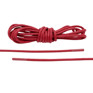 LACE LAB Waxed Shoe Laces 2.5mm Burgundy / Burgundowe okrągłe woskowane sznurowadła do butów