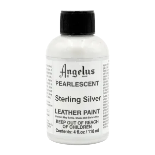 ANGELUS Acrylic Leather Paint Pearlescent 4oz #454 STERLING SILVER / SREBRNA perłowa farba akrylowa do malowania Sneakersów i Jeansu