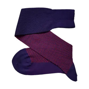 VICCEL / CELCHUK Knee Socks Fish Net Purple / Red - Luksusowe podkolanówki