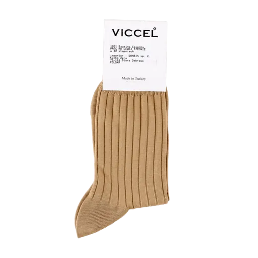 beżowe ekskluzywne skarpety bawełniane męskie viccel socks elastane cotton tan