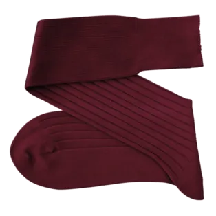 VICCEL / CELCHUK Knee Socks Elastane Cotton Claret Red - Luksusowe podkolanówki