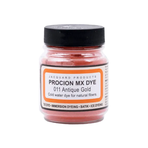 JACQUARD Procion MX Dye 0.66oz #1011 ANTIQUE GOLD / Antycznozłoty barwnik do tkanin z naturalnych włókien roślinnych (celulozowych)