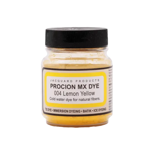 JACQUARD Procion MX Dye 0.66oz #1004 LEMON YELLOW / Cytrynowożółty barwnik do tkanin z naturalnych włókien roślinnych (celulozowych)