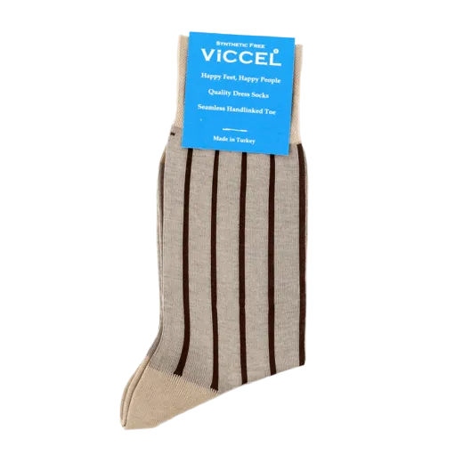 beżowe ekskluzywne skarpety bawełniane męskie viccel socks shadow stripe beige brown