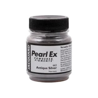 JACQUARD Pearl EX Powdered Metallic Pigments 0.75oz #662 ANTIQUE SILVER / Antyczne srebro metaliczne i perłowe pigmenty w proszku do rękodzieła