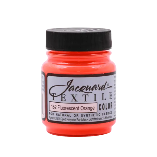 JACQUARD Textile Color Fluorescent Paint 2.25oz #152 ORANGE / Pomarańczowa fluorescencyjna farba akrylowa do tekstyliów