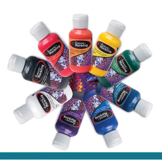 Farba turkusowa do marmurkowania papieru i do tworzenia własnych wzorzystych tkanin. Marbling, rękodzieło, custom.