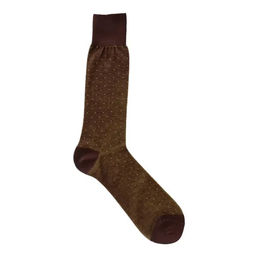 VICCEL / CELCHUK Socks Pindot Brown / Yellow - Luksusowe skarpetki