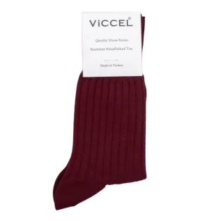 VICCEL / CELCHUK Socks Elastane Cotton Claret Red - Luksusowe skarpety