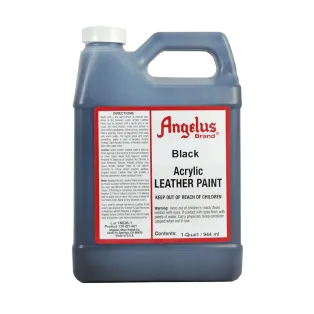 ANGELUS Acrylic Leather Paint 1-Quart BLACK / CZARNA farba akrylowa do malowania Sneakersów i Jeansu