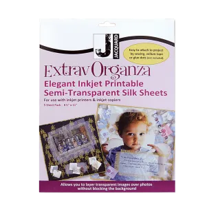 JACQUARD INKJET Extravorganza 5pcs set / Zestaw 5 arkuszy tkaniny przezroczystej do druku atramentowego