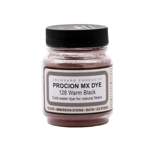 JACQUARD Procion MX Dye 0.66oz #1128 WARM BLACK / Czarny barwnik do tkanin z naturalnych włókien roślinnych (celulozowych)